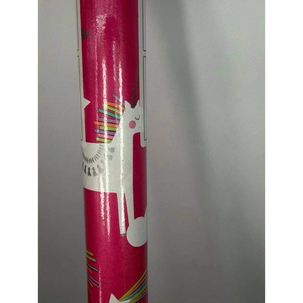 Bella Lux Pink Unicorn Rainbow Gift Wrap Roll Heavy Weight 30 SqFt 109-09